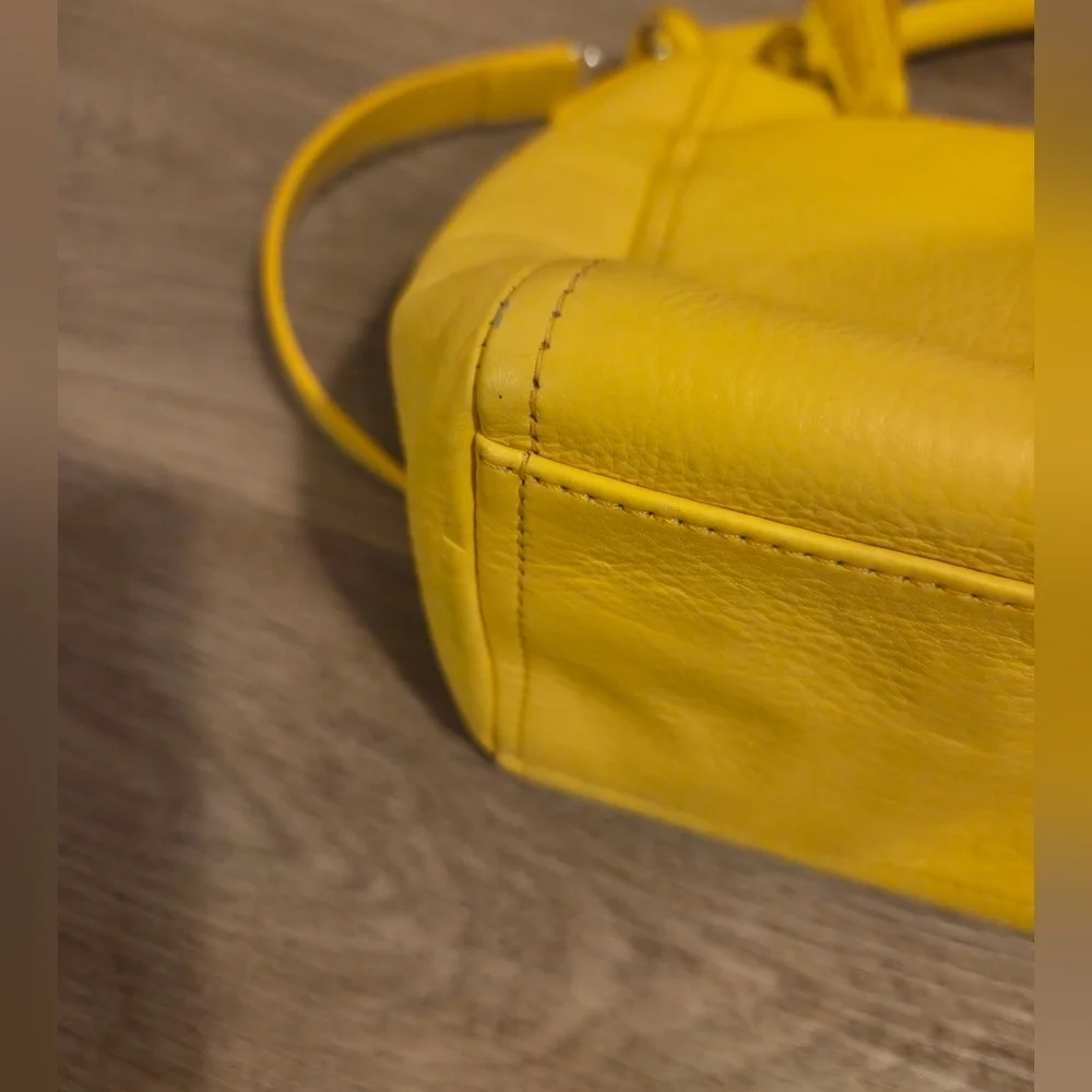 Brighton Yellow Shoulder Bag with Gold Hardware